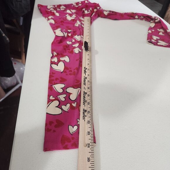 Lularoe Leggings Womens One Size Pink Heart Print Yoga Pants Stretch Soft Cute - Picture 8 of 11